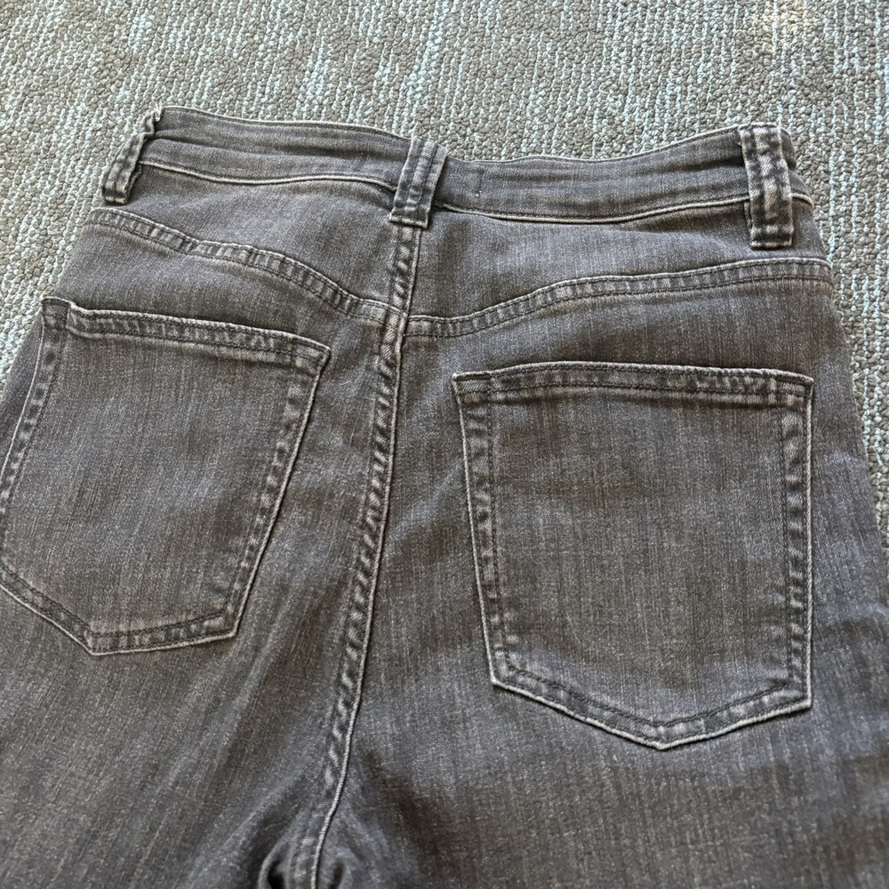 We The Free Free People High Rise Corset Flare Jeans Washed Black 27 Bell Bottom - Picture 4 of 10